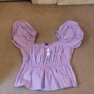 Express Lilac Puff Sleeve Blouse